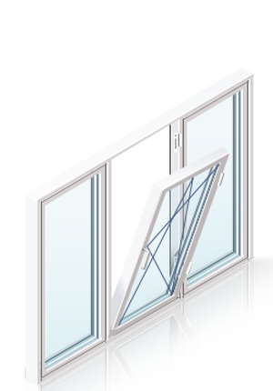 3-х створчатое окно белое